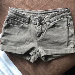 BDG olive green denim short
